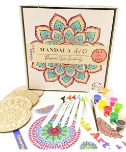 Wonder Wish Mandala Art Kit.Tea Coasters Art and Craft Kit, Colours, Painting Brush Gift for Girls age 8 9 10 11 12 years