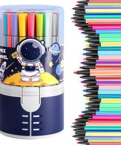 Amitasha Sketch Pen Set 48 Colors Washable Water Color Markers Pen Set Aesthetic School Supplies, Artist Fine Pen Coloring Markers for Kids Adult Book Cards Drawing Craft Kit Teacher Office Supplies
