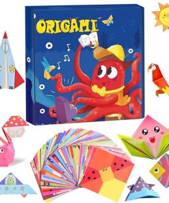 JELLYBABY 100 Pieces 50 Projects DIY Kit for Kids, 3D Origami Kit with Origami Book, Paper Size