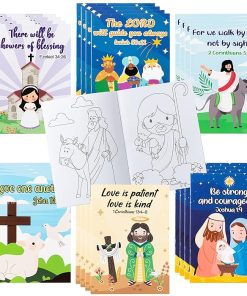 24PCS Coloring Book for Kids Christian Bible Holiday Activities Coloring Books Fun Christian Activity Books Bible Verse Drawing Supplies for Sunday School Classroom Rewards Goodie Bag Filler