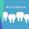 Dental Gifts Blue Green and Purple Notebook with Teeth Design Blank Lined Journal by Happimola